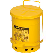 Justrite 6 Gallon Oily Waste Can, Yellow - 09101