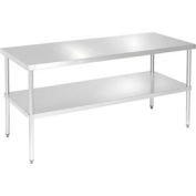 Aero Manufacturing 4TG-3096 16 Gauge Workbench 304 Stainless Steel - Galv. Legs & Shelf 96"W x 30"D