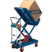 Global Industrial Mobile Lift & Tilt Scissor Lift Table 400 Lb. Cap. - 29 x 19 Platform