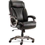 Alera® Executive Leather Chair with Coil Spring Cushioning - Leather - Black - Veon Series