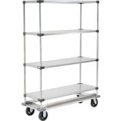 Nexel® Galvanized Shelf Truck with Dolly Base 60x24x81 1600 Pound Capacity