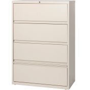 Hirsh Industries® HL8000 Series® 36"W Receding Drawer Front Lateral File 4-Drawer- Putty