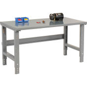 Global Industrial 72 x 30 Adjustable Height Workbench C-Channel Leg - Steel Square Edge - Gray
