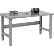 Global Industrial&#153; 72 x 30 Adjustable Height Workbench C-Channel Leg - Steel Square Edge - Gray