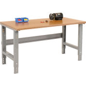 Global Industrial 60x36 Adjustable Height Workbench C-Channel Leg - Shop Top Square Edge Gray