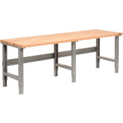 Global Industrial 96 x 36 Adjustable Height Workbench C-Channel Leg - Maple Square Edge - Gray