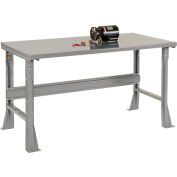 Global Industrial Flared Leg Workbench w/ Steel Square Edge Top, 72"W x 30"D, Gray