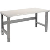 Global Industrial 72x36 Adjustable Height Workbench C-Channel Leg - Laminate Safety Edge Gray