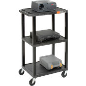 Black Plastic Tuffy Utility Cart 3 Shelves