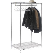 Free Standing Clothes Rack - 2-Shelf - 36"W x 24"D x 63"H - Chrome