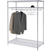 Free Standing Clothes Rack - 3-Shelf - 48"W x 24"D x 74"H - Chrome