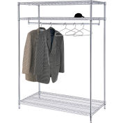 Free Standing Clothes Rack - 3-Shelf - 48"W x 24"D x 74"H - Chrome