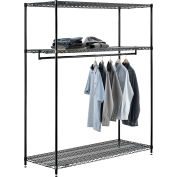 Free Standing Clothes Rack - 3 Shelf - 60"W x 24"D x 74"H - Black