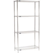 Nexel® Chrome Wire Shelving Starter - 36"W x 14"D x 74"H