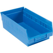 Global Industrial Plastic Nesting Storage Shelf Bin 6-5/8"W x 11-5/8"D x 4"H Blue - Pkg Qty 12