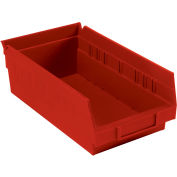 Global Industrial Plastic Nesting Storage Shelf Bin 6-5/8"W x 11-5/8"D x 4"H Red - Pkg Qty 12