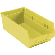 Global Industrial Plastic Nesting Storage Shelf Bin 6-5/8"W x 11-5/8"D x 4"H Yellow - Pkg Qty 12