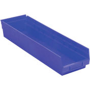 Global Industrial™ Plastic Nesting Storage Shelf Bin 6-5/8"W x 23-5/8"D x 4"H Blue - Pkg Qty 6