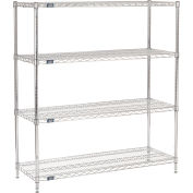 Nexel® Chrome Wire Shelving Starter - 48"W x 18"D x 63"H