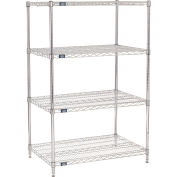 Nexel® Chrome Wire Shelving Starter - 36"W x 24"D x 63"H