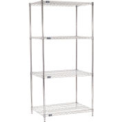 Nexel® Chrome Wire Shelving Starter - 36"W x 24"D x 74"H