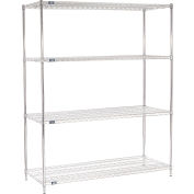 Nexel® Chrome Wire Shelving Starter - 72"W x 24"D x 74"H