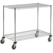 Nexel® Adjustable Chrome Wire Shelf Cart w/2 Shelves, 800 Ib. Capacity, 36"L x 18"W x 40"H