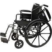 ProBasics 2015AH Lightweight Wheelchair, 20" x 16" Seat, Flip Back Desk Arms, Elevating Legrests