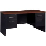 Flash Furniture Commercial Grade Industrial Style Office Desk - 55, Mahogany