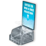 Global Approved 206006 Small Molded Suggestion Box W/ Pocket, 5.5" x 3.5", Acrylic ,1 Piece