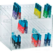 Global Approved 222883, 26 Compartment Cosmetic Display, 12"W x 10.5"H x 8.5"D, CLR, 1 Pc