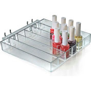Global Approved 225560, 6 Compartment Nail Polish Tray , 8.625"W x 1.25"H x 7.5"D, CLR