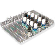 Azar Displays 225568, 8 Compartment Nail Polish Tray , 12.25"W x 1.25"H x 8"D, CLR