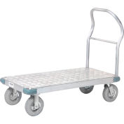 Global Industrial Aluminum Diamond Deck Platform Truck 56x42 1200 Lb. Cap. 8" Pneu. Casters
