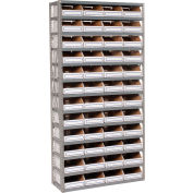 Global Industrial Steel Open Shelving with 48 Corrugated Shelf Bins 13 Shelves - 36x12x73