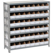 Global Industrial Steel Open Shelving with 48 Corrugated Shelf Bins 7 Shelves - 36x12x39