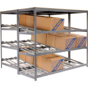 Global Industrial™ Carton Flow Shelving Double Depth 3 LEVEL 96"W x 96"D x 84"H