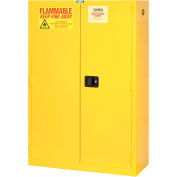 Global Industrial Flammable Cabinet, Manual Close Double Door, 44 Gallon, 34"Wx18"Dx65"H