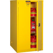 Global Industrial Flammable Cabinet, Manual Close Double Door, 60 Gallon, 34"Wx34"Dx65"H