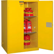 Global Industrial Flammable Cabinet, Manual Close Double Door, 90 Gallon, 43"Wx34"Dx65"H