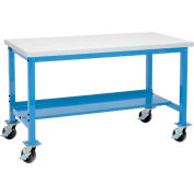 Global Industrial™ Mobile Lab Workbench w/ Laminate Square Edge Top, 60"W x 36"D, Blue