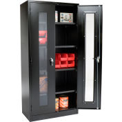 Global Industrial™ Clear View Storage Cabinet Assembled 36x18x78 - Black