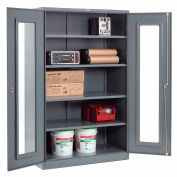 Global Industrial™ Clear View Storage Cabinet Easy Assembly 48x24x78 - Gray