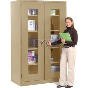 Global Industrial™ Clear View Storage Cabinet Assembled 48x24x78 - Tan