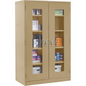 Global Industrial™ Clear View Storage Cabinet Assembled 36x18x78 - Tan