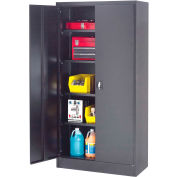 Global Industrial Steel Storage Cabinet, Recessed Handle, 36"Wx18"Dx72"H, Black, Unassembled