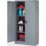 Global Industrial Steel Storage Cabinet Recessed Handle 36"W x 18"D x 72"H Gry Easy Assembly
