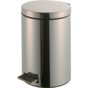 Global Industrial 3-1/2 Gallon Step On Trash Can - Stainless Steel