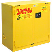Global Industrial Flammable Cabinet, 22 Gallon, Self Close Double Door, 34"W x 18"D x 35"H