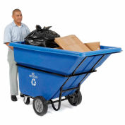 Global Industrial Extra Heavy Duty Blue Recycling Tilt Tuck 1 Cubic Yard and 2100 lb. Capacity